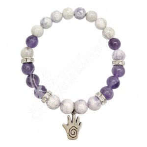 Tiffany Stone and Amethyst with Spiral Hand Charm