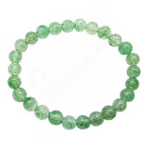 Green Strawberry Quartz Elastic Bracelet