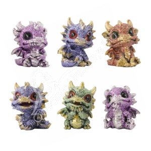 Mixed Colors Baby Dragon Statue (Set of 6)