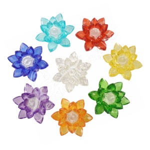 Mixed Colors of Crystal Lotus with Sphere Tealight Holder