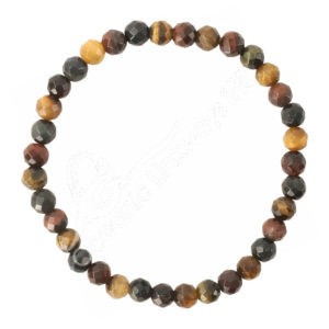 Tricolor Tiger Eye Faceted Stones Bracelet