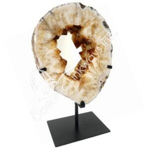 Druzy Citrine Mirror on Metal Base