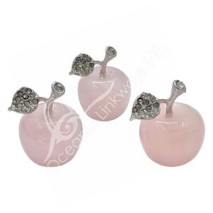 Rose Quartz Apple Carving