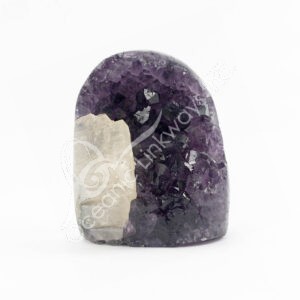 Amethyst Druse with Calcite A Formation Base Polished & Cut
