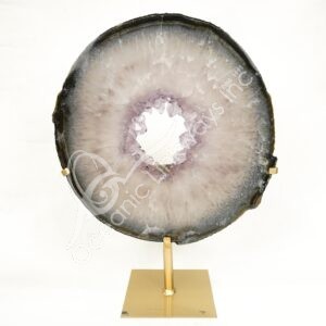 Agate Slice on Metal Base