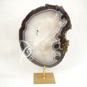 Agate Slice on Metal Base