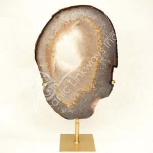 Agate Slice on Metal Base