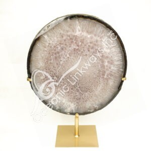 Agate Slice on Metal Base