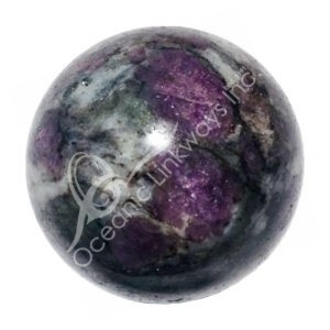 Polished Garnet in Astrophyllite Sphere