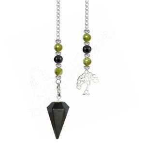 Hematite Pendulum with Tree of Life Charm