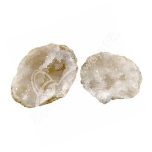 Cracked White Calcite Geode