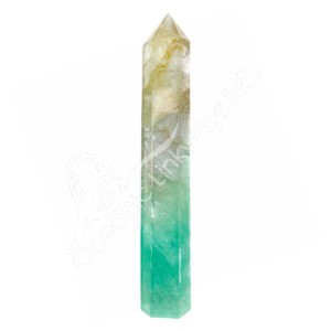 Polished 2 Colors of Fluorite Obelisk 6 Sides