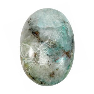 Polished Quartz with Chrysocolla Palm Stone