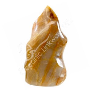 Polished Peach Moonstone Flame Shape