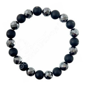Black Obsidian & Hematite Bracelet