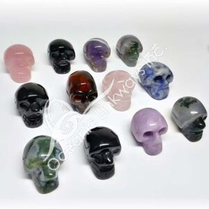 Mixed Stones Skull Carving