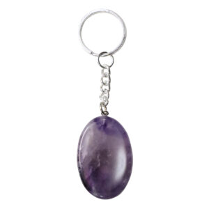 Amethyst Worry Stone Keychain