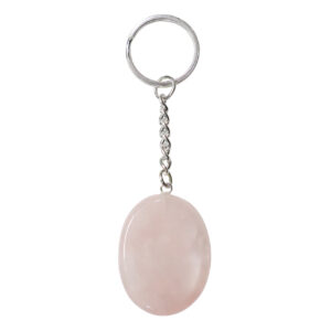 Rose Quartz Worry Stone Keychain