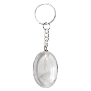 Crystal Quartz Worry Stone Keychain