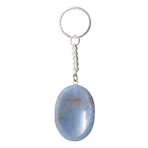Angelite Worry Stone Keychain (Pack of 3)
