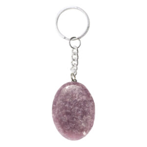 Lepidolite Worry Stone Keychain (Pack of 3)