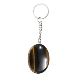 Tiger Eye Worry Stone Keychain (Pack of 3)