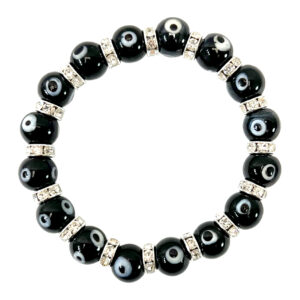 Black Glass Evil Eye Bracelet