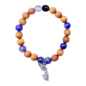 Wood & Sodalite Bracelet with Archangel Tsaphkiel Charm (Compassion)