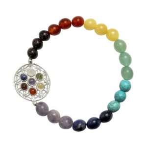 Chakra Braceket with Chakra Flower of Life Charm