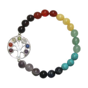 Chakra Bracelet with Tree of Life Charm