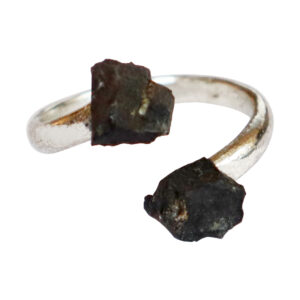 Shungite Adjustable Metal Ring