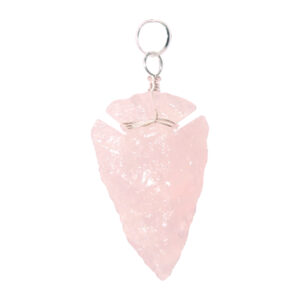Rose Quartz Arrowhead Wire Wrap Pendant (Pack of 5)