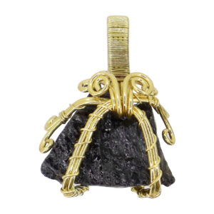 Rough Black Tourmaline Wire Wrap Pendant