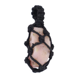 Rough Pink Opal in Thread Cage Pendant