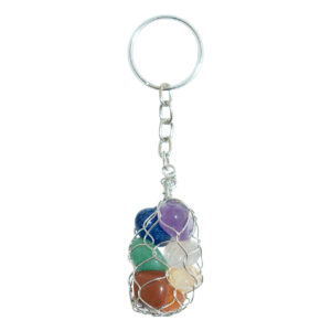 Chakra Stones Net Wire Bag Keychain