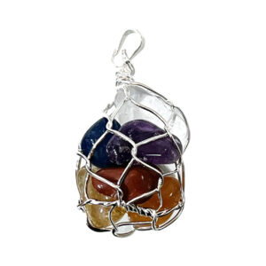 Chakra Stones in net Bag Pendant 1.5-1.75"
