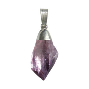 Amethyst with Cap Rough Point Pendant 1.25-1.5"