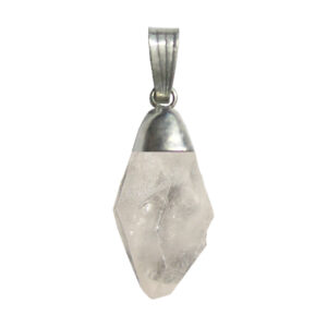 Crystal Quartz Rough Point Pendant with Cap 1.25-1.75"