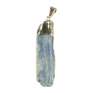 Rough Kyanite Pendant with Silver Placed Cap 1.75-2.25"