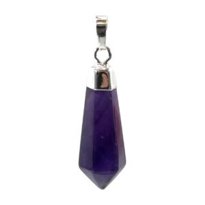 Amethyst Diamond Shape Pendant 1.5-1.75"