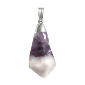 Chevron Amethyst Diamond Shape Pendant 1.5-1.75"