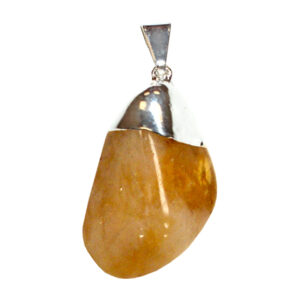 Citrine Tumbled Stone Cap Pendant