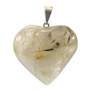 Polished Rutilated Quartz Heart Pendant