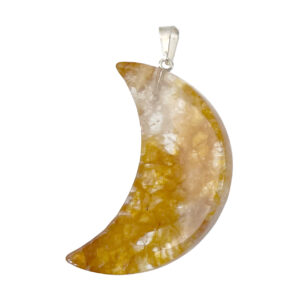 Golden Healer Quartz Moon Pendant