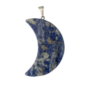 Polished Sodalite Moon Pentant