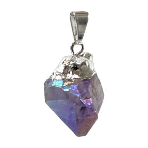 Rough AB Plated Amethyst Pendant 1.5-1.75"