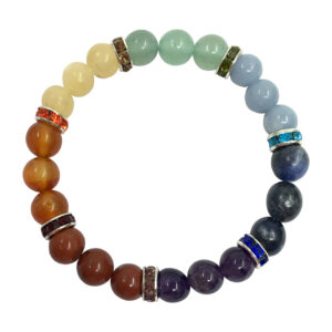 Bracelet Chakra Colors with Shiny Spacers