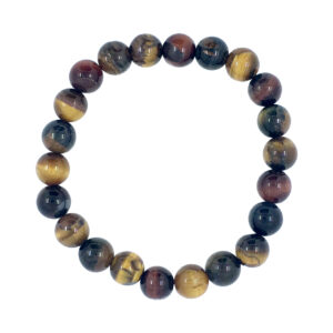 Tricolor Tiger Eye Beads Bracelet (8-8.5 mm)