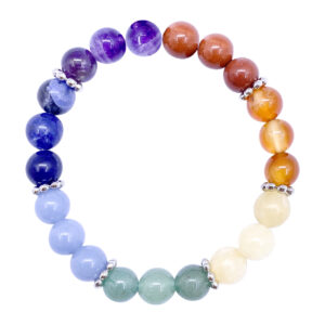 Chakra Beads Bracelet with Flower Spacers