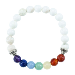 Chakra & White Howlite Beads Bracelet